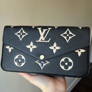 💯% Authentic Louis Vuitton Felice Pochette, Bicolor Monogram Empreinte Leather